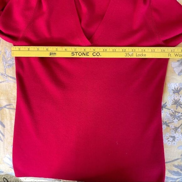 Chico's LIghtweight V-Neck Long Sleeve Sweater Red - Size 8 - Picture 5 of 6